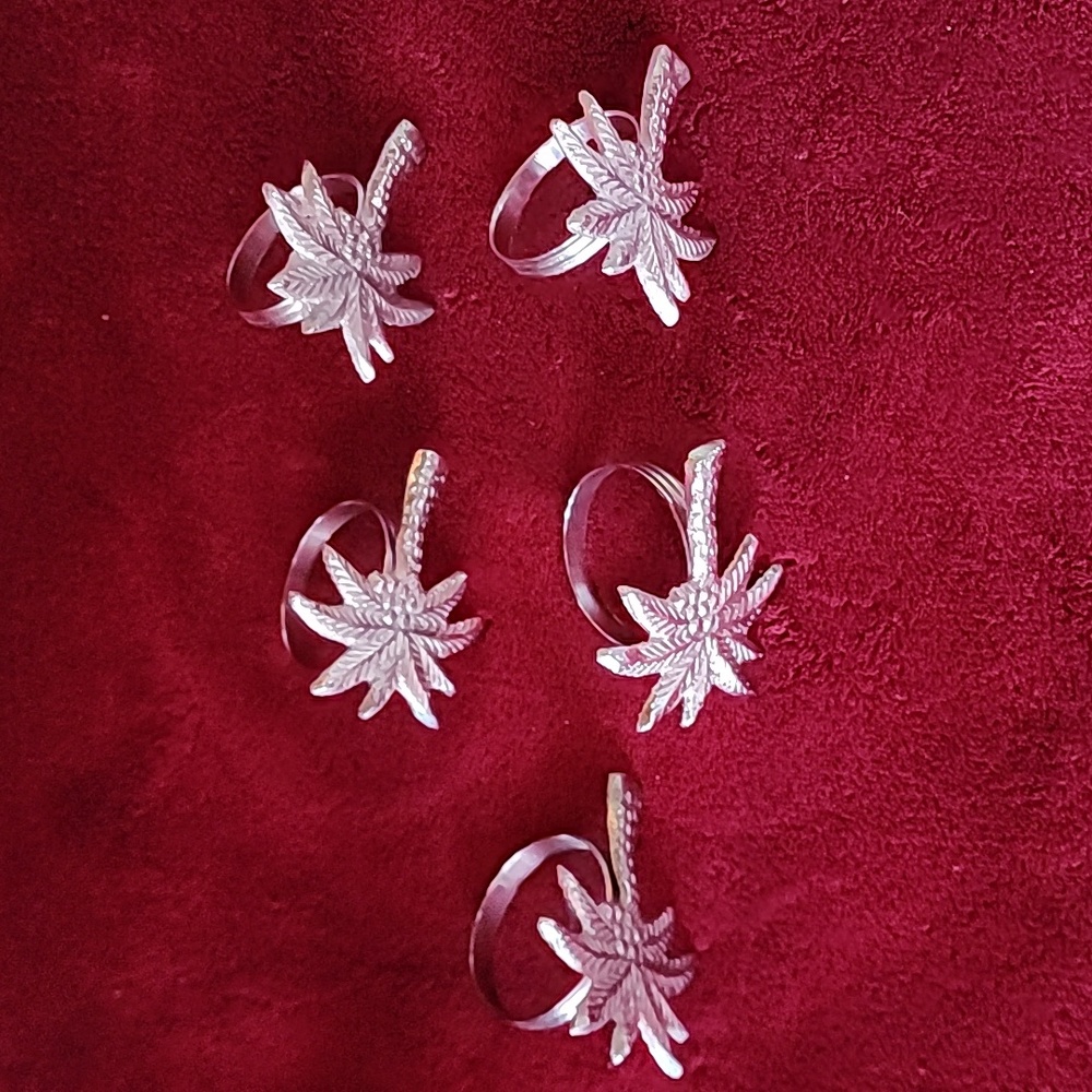 Set of 5 IHI Palm Tree Napkin Holders. Made in India